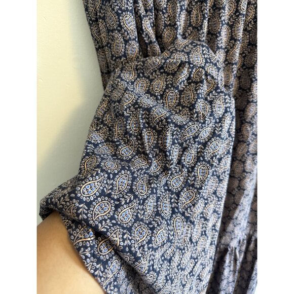 Boden Women's Emma Tiered Jersey Knit Midi Dress in Paisley French Navy Size 20 - Picture 2 of 8